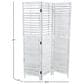 Maple and Jade 3-Panel Shutter Top Partition Room Divider Screen in Washed White and Gray, , large