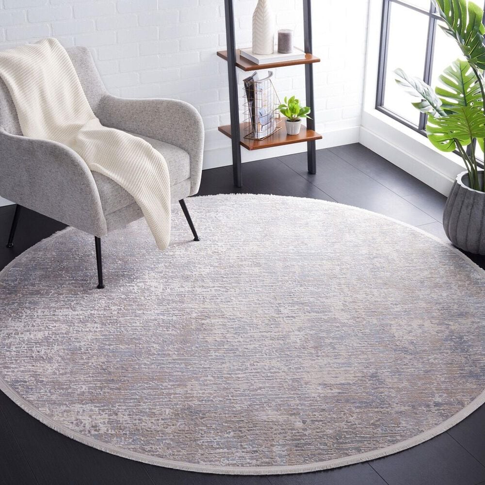 Safavieh Marmara MRM312F 6&#39;7&quot; Round Grey, Beige and Blue Area Rug, , large