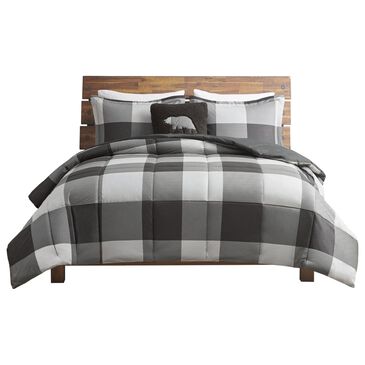 Hampton Park Hudson Valley 4-Piece Full/Queen Comforter Set in Grey and Black, , large