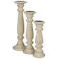 Maple and Jade 12", 15", 18" Distressed Turned Pillar Decorative Candle Holder in Beige (Set of 3), , large