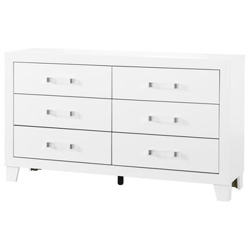 Global Furniture USA Luccia 6-Drawer LUCCIA Dresser in White, , large