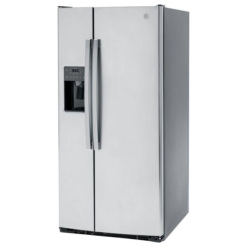 GE Appliances 23 Cu. Ft. Side by Side Refrigerator with External Dispenser in Fingerprint Resistant Stainless Steel, , large