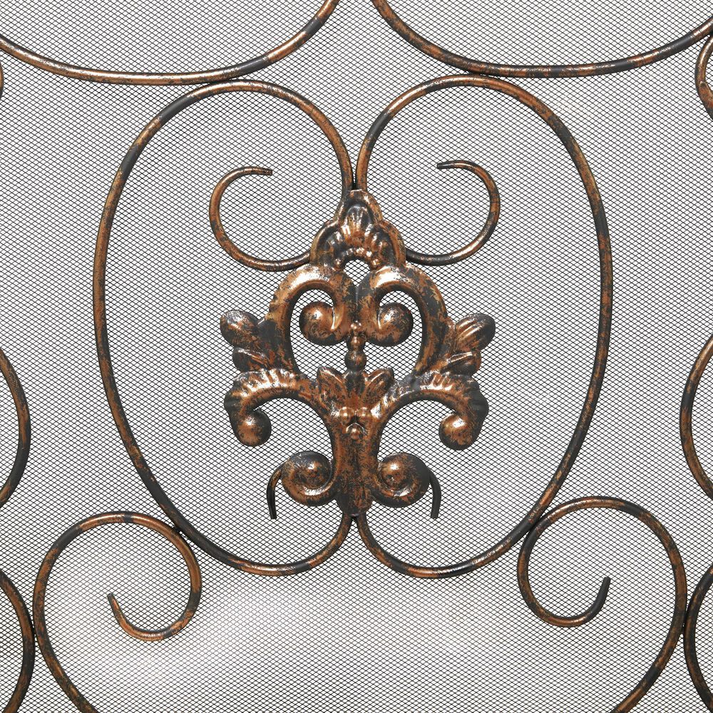 Maple and Jade 47&quot; x 30&quot; Fireplace Screen in Black, , large