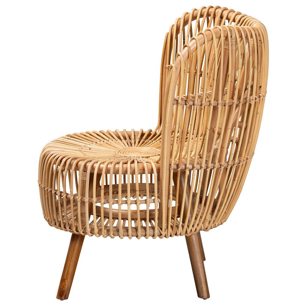 Baxton Studio Nagoya Wide Seat Lounge Chair in Natural Brown, , large