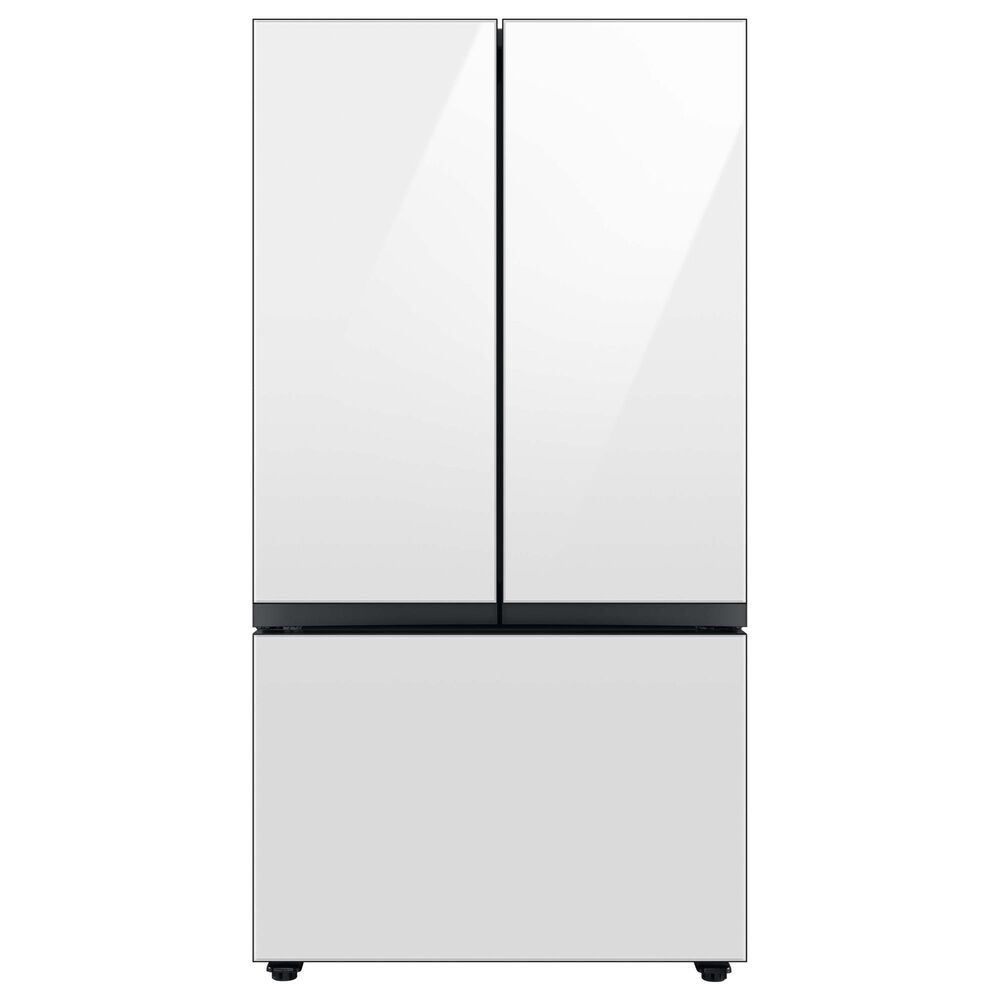 Samsung Bespoke Bespoke 30.1 Cu. Ft. 3-Door French Door Refrigerator - White Glass Panels Included, , large