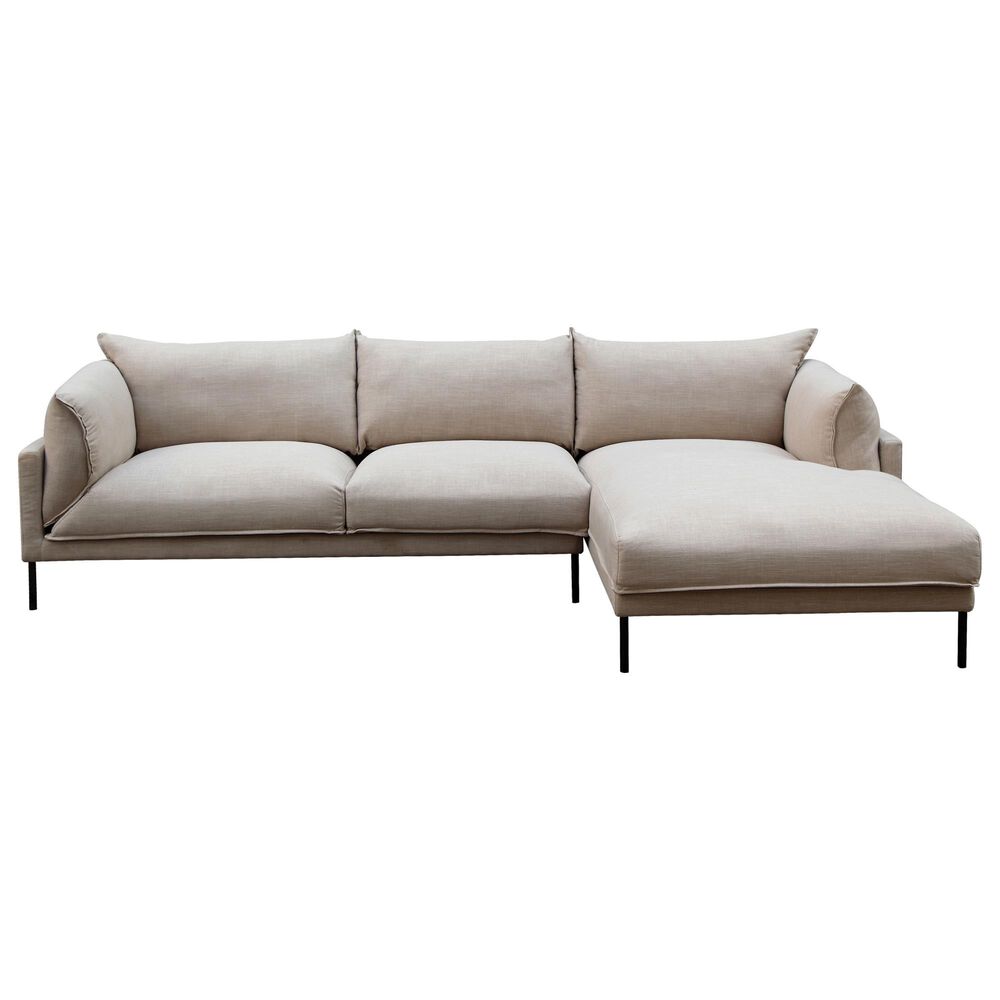 Moe&#39;s Home Collection Jamara 2-Piece Right Facing Stationary Sectional with Chaise in Beige, , large