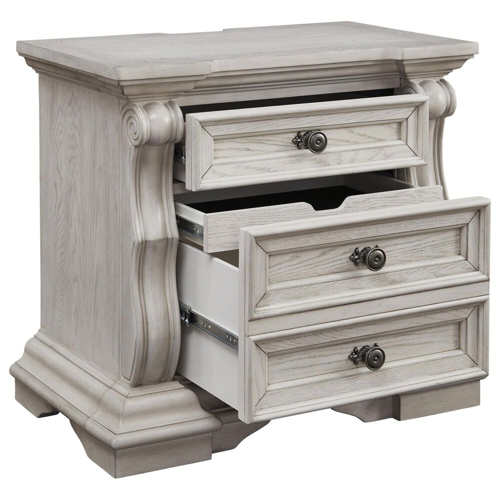 Millenium Bruchandi 4-Piece King Panel Bedroom Set in Antique White, , large