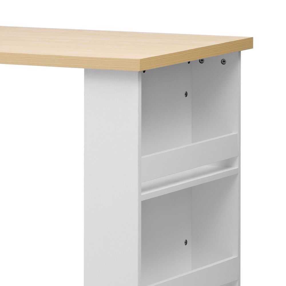 HOMLUX 83" Kitchen Island in White, , large