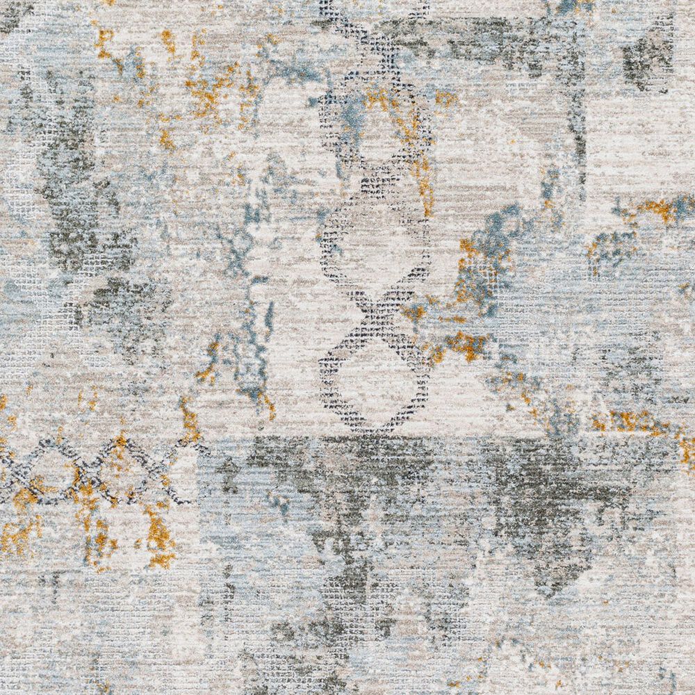 Surya Dresden Taupe, Off-White, Dusty Sage, Deep Teal, Light Gray, Mustard and Ink Blue 5'3" Round Area Rug, , large