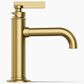 Kohler Castia Single-Handle Bathroom Sink Faucet in Vibrant Brushed Moderne Brass, , large