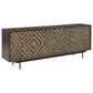 Ashley Dreggan Accent Cabinet in Warm Walnut, Grayish Gold and Black, , large