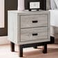 Ashley Vessalli 2-Drawer Nightstand in Light Gray and Matte Black, , large