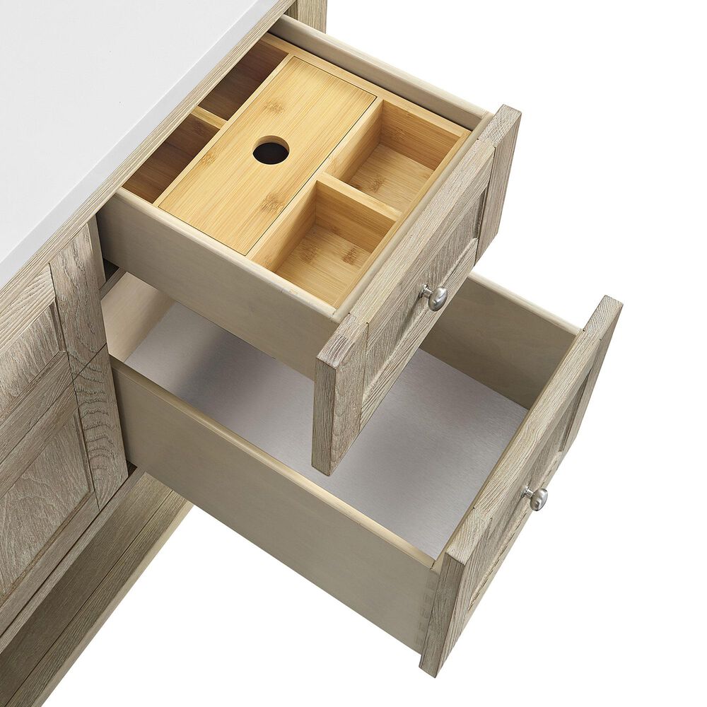 James Martin Vanities Breckenridge 48&quot; Single Vanity in Whitewashed Oak with 3 cm Eternal Marfil Quartz Top, , large