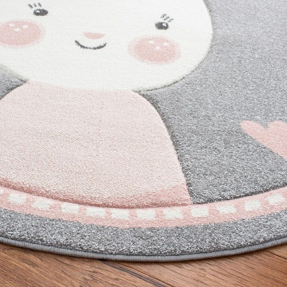 Safavieh Carousel CRK166 5&#39;3&quot; Round Grey and Ivory Kids  Area Rug, , large