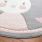 Safavieh Carousel CRK166 5"3" Round Grey and Ivory Kids  Area Rug, , large
