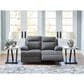 Ashley Side-Swipe Manual Reclining Loveseat in Charcoal, , large