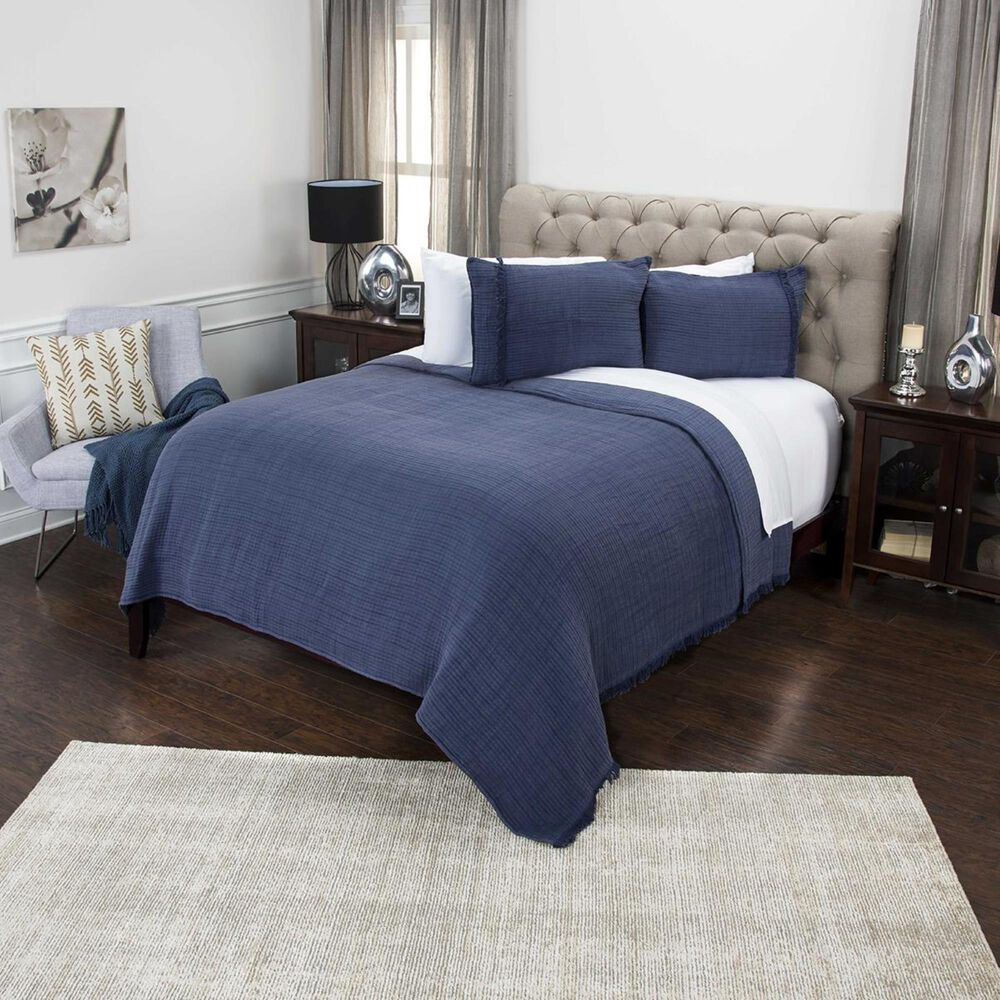 Rizzy Home Windsor Donny Osmond 20&quot; x 36&quot; King Sham in Indigo, , large