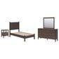 Ashley Pamytta 4-Piece Twin Panel Platform Bedroom Set in Rich Brown, , large