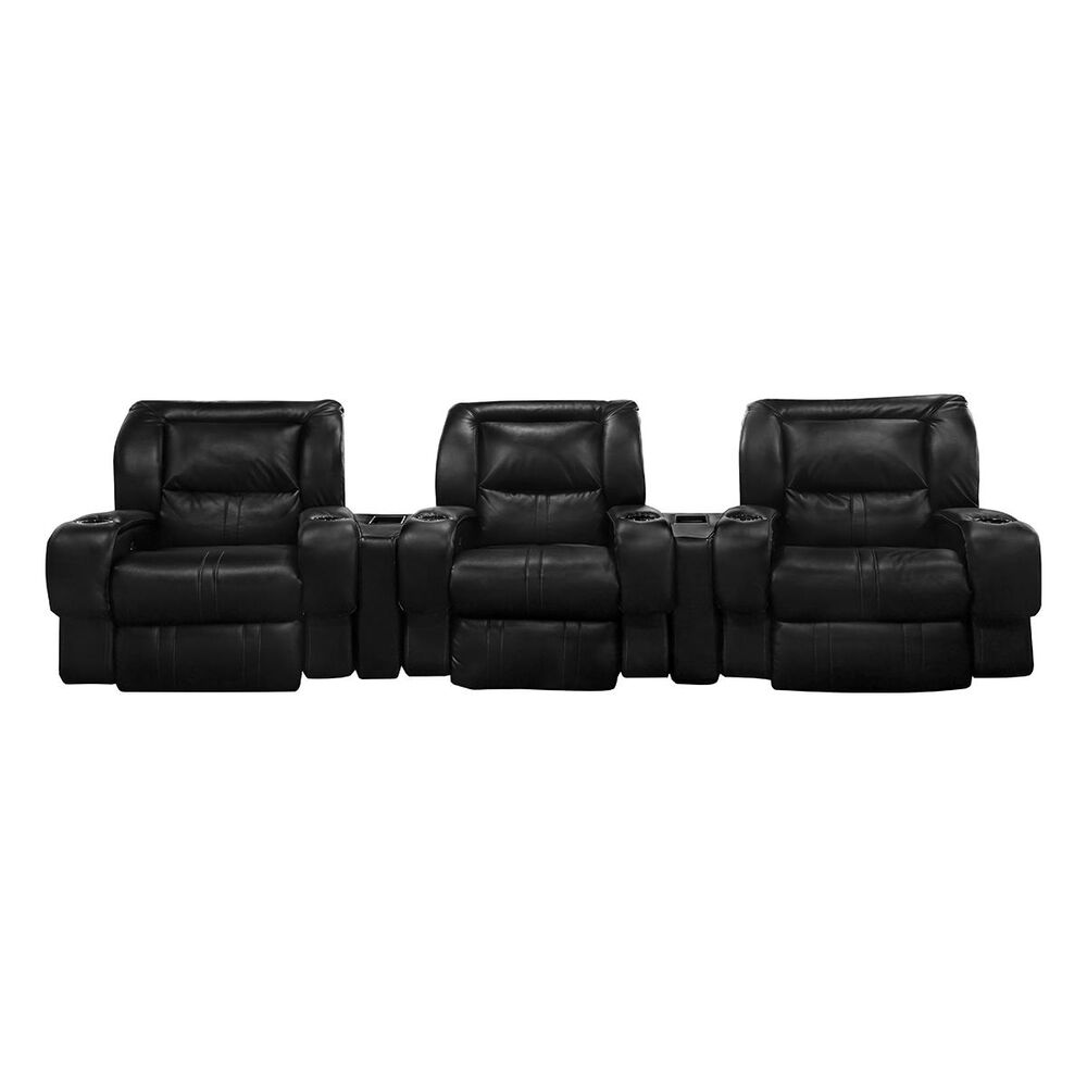 Southern Motion Roxie 5-Piece Power Reclining Home Theater Set in Black, , large