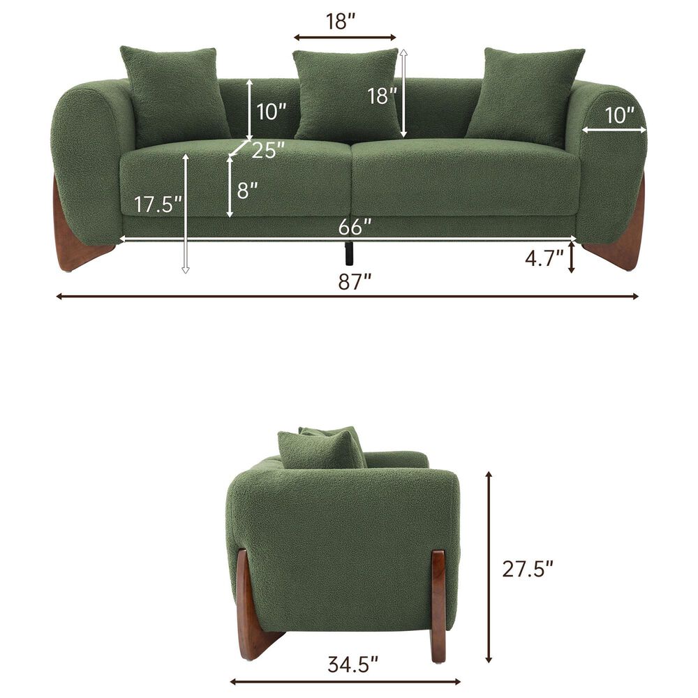 Morden Fort Cloud Boucle Stationary Sofa in Green, , large