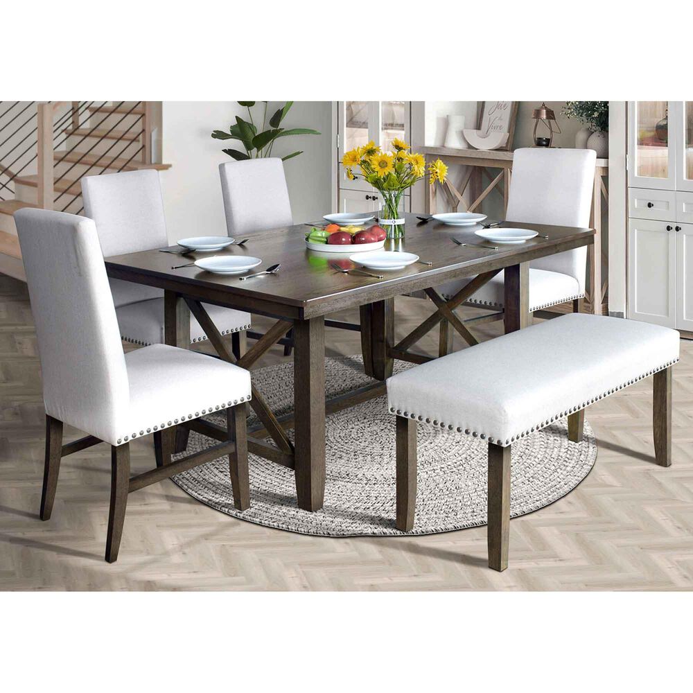 New Classic Julius 6 Piece Dining Set in Walnut Brown, , large