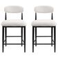 Morden Fort 26" Armless Counter Stool with White Boucle Fabric in Black and Gold (Set of 2), , large
