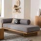 Baxton Studio Bertille Left-Arm Chaise Lounge with Oak Base in Grey, , large
