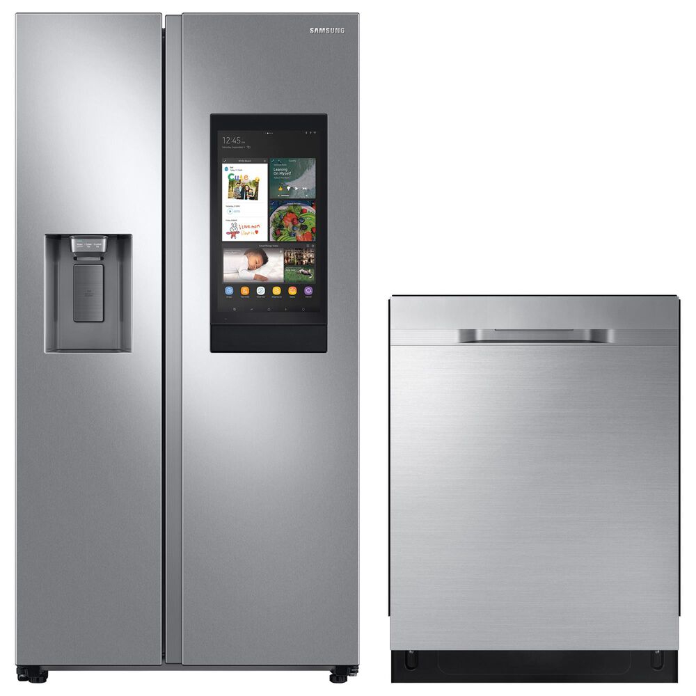 Samsung 2-Piece Kitchen Package with 26.7 Cu. Ft. Side-By-Side Refrigerator and StormWash Dishwasher in Stainless Steel, , large