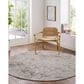 Surya Brunswick Light Gray, Cream, Medium Brown, Mustard, Light Brown and Charcoal 6"7" Round Area Rug, , large