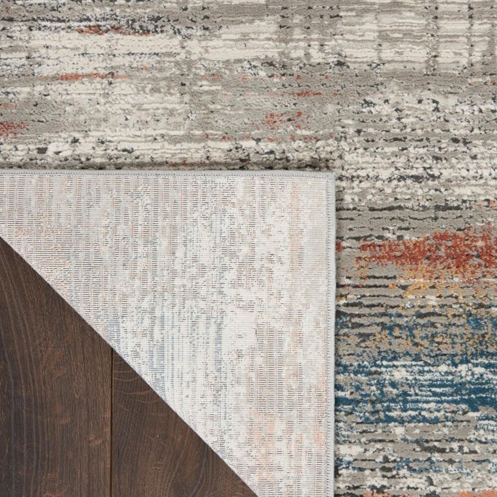 Nourison Rustic Textures Grey and Multicolor 6&#39; x 9&#39; Area Rug, , large