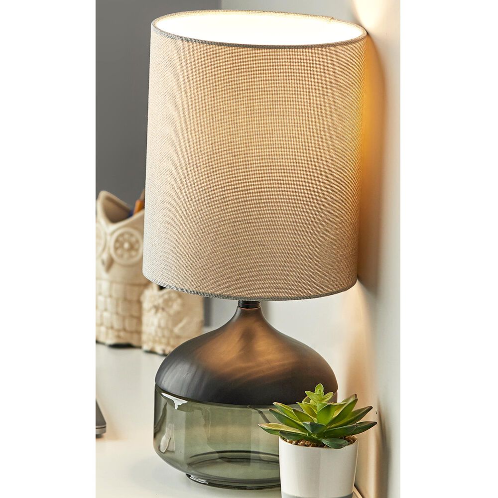 Adesso Marina Table Lamp in Black and Smoked Glass, , large