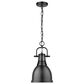 Golden Lighting Duncan Small Pendant in Matte Black with Chain in Matte Black, , large