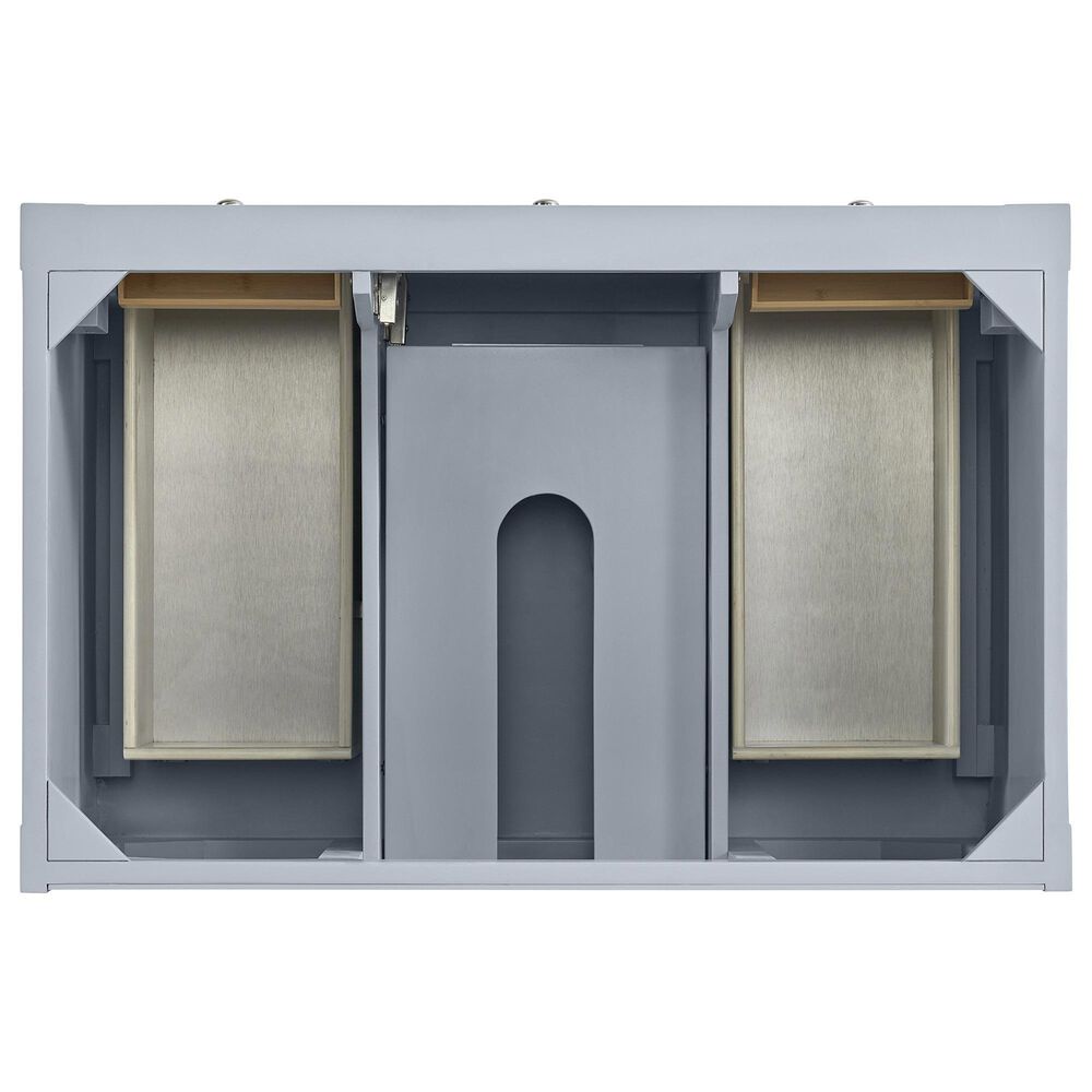 James Martin Vanities Breckenridge 36" Single Bathroom Vanity in Serenity Blue with 3 cm White Zeus Quartz Top and Rectangular Sink, , large
