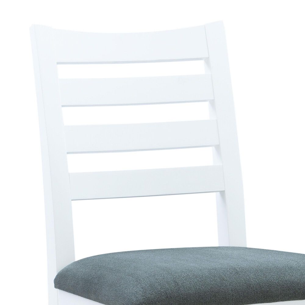 Linon Home Decor Flynn 22" Counter Stool with Charcoal Grey Cushion in White (Set of 2), , large