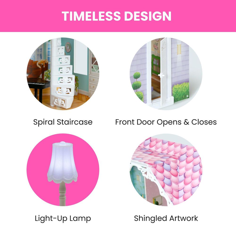 Delta Children Mysize Dollhouse with Large 3-Story and 7 Rooms in Multicolor, , large