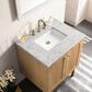 James Martin Vanities Laurent 30" Single Bathroom Vanity in Light Natural Oak with 3 cm Ethereal Noctis Quartz Top and Rectangular Sink, , large