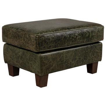 Vintage Leather Jan Leather Ottoman Distressed Forest Green, , large