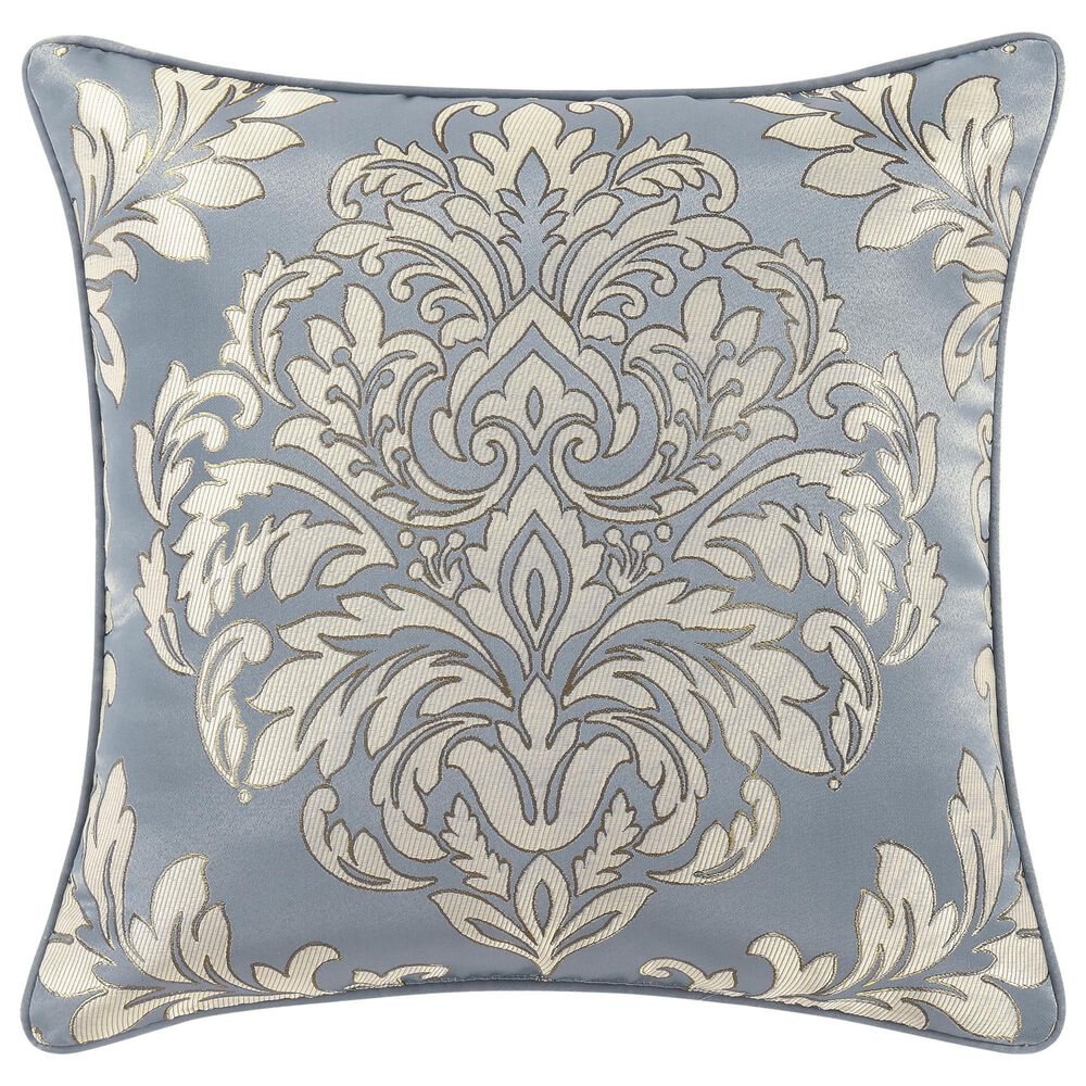 J. Queen New York Lorenzo 20" Square Throw Pillow in Cream and Blue, , large