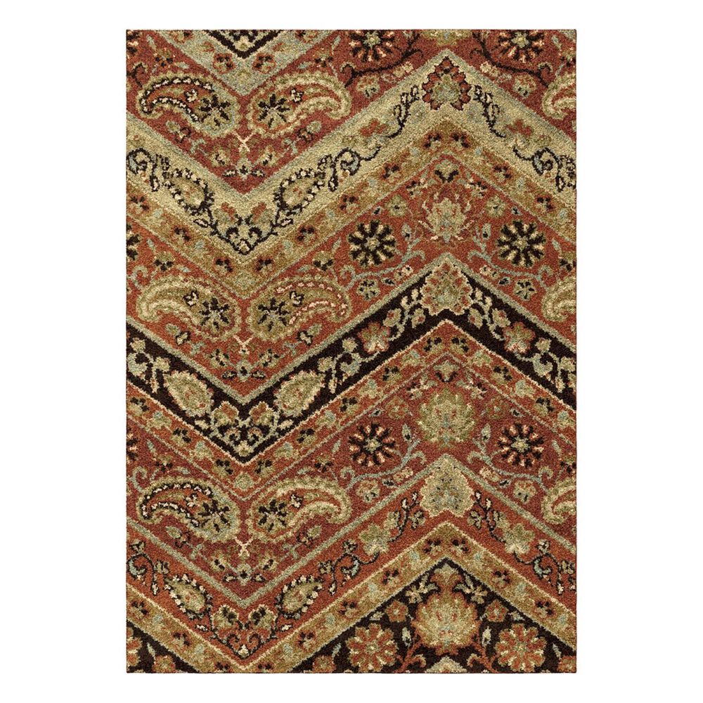 Orian Amer Heritage Paisley 4318 5'3" x 7'6" Rouge Area Rug, , large