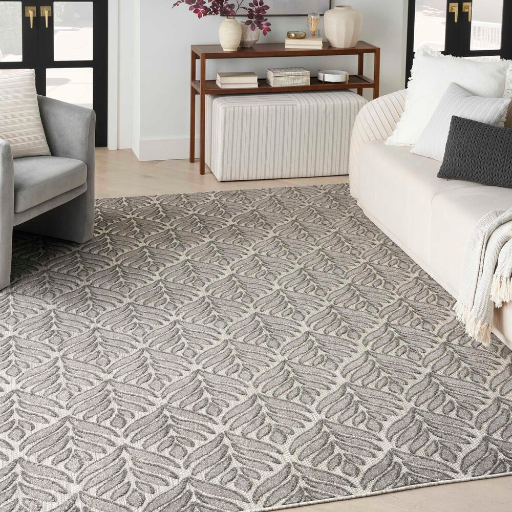 Nourison Aloha 7&#39; x 10&#39; Charcoal Indoor/Outdoor Area Rug, , large