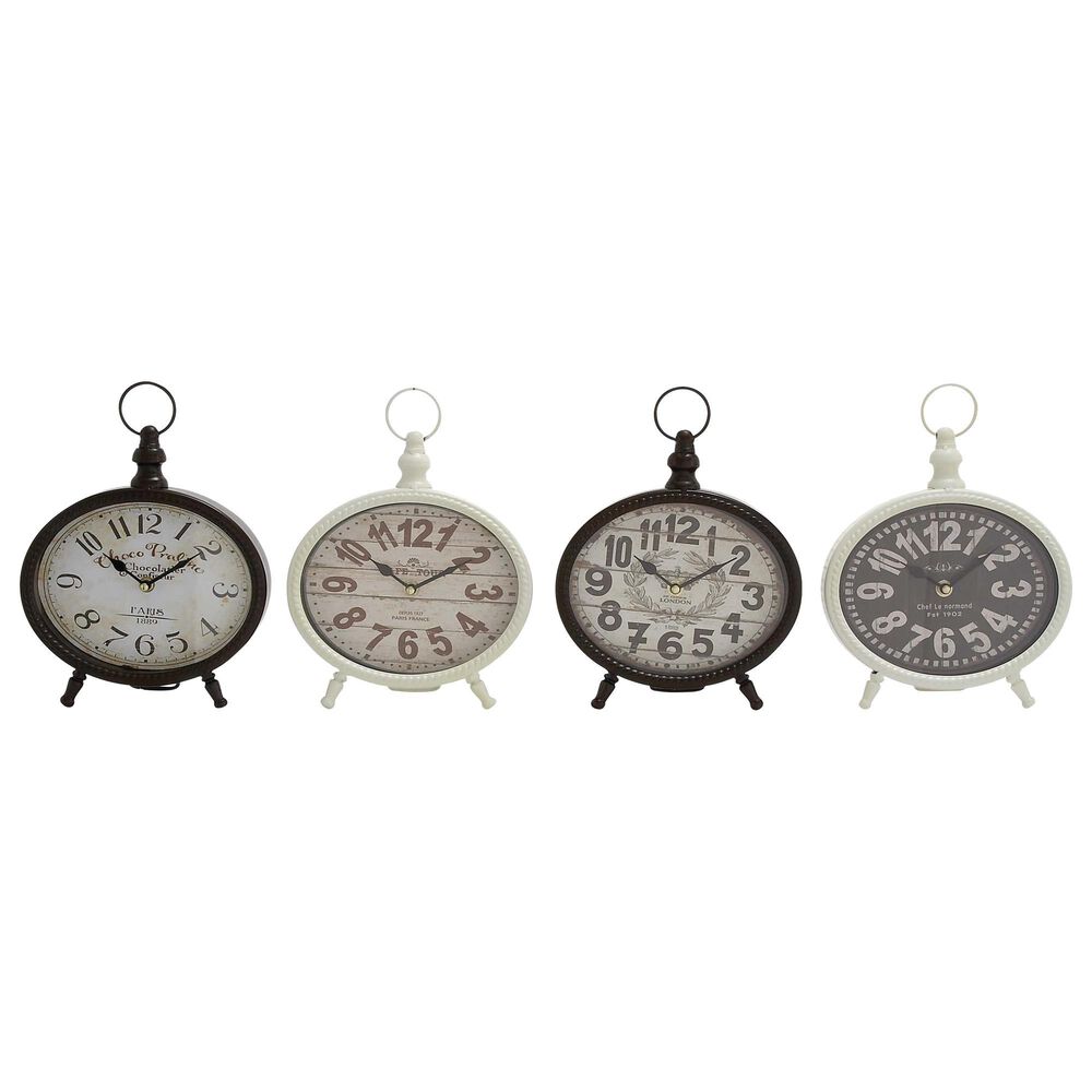Maple and Jade 9" Desk Clocks in Black (Set of 4), , large