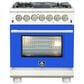 Forno Capriasca 30" Freestanding Dual Fuel Range in Blue and Stainless Steel, , large
