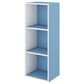 HOMLUX 3-Tier Bookcase with Decorative Open Shelves in White and Light Blue, , large