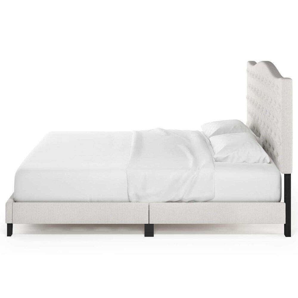 HOMLUX Lille King Platform Bed Frame in Gray, , large