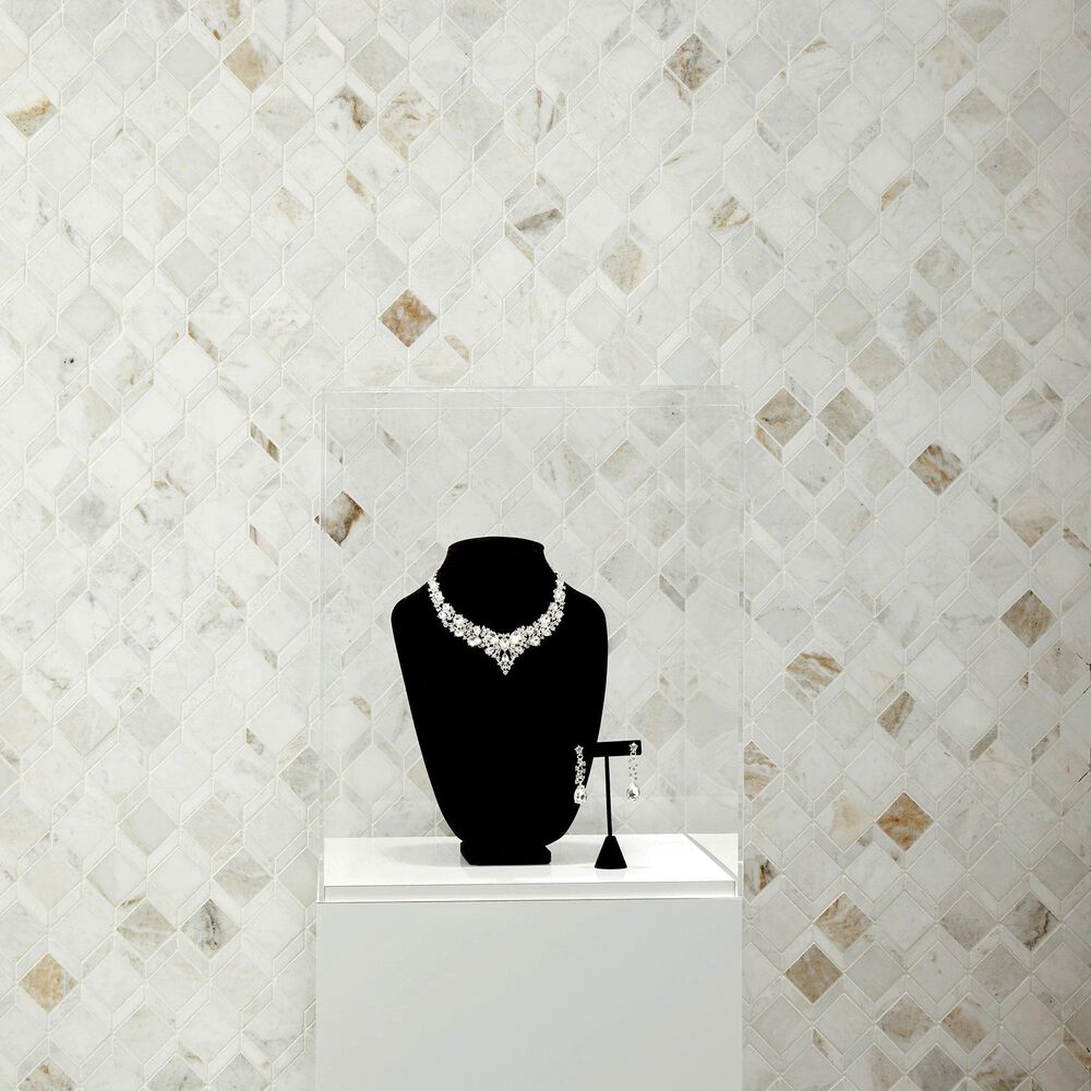 Dal-Tile Sublimity Daphne White Balance 13&quot; x 10&quot; Marble Mosaic Sheet, , large