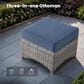 HOMLUX 7-Piece Gray Wicker Patio Sofa Set in Denim Blue, , large