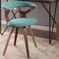Lumisource Gardenia Swivel Arm Chair with Teal Upholstered in Walnut, , large