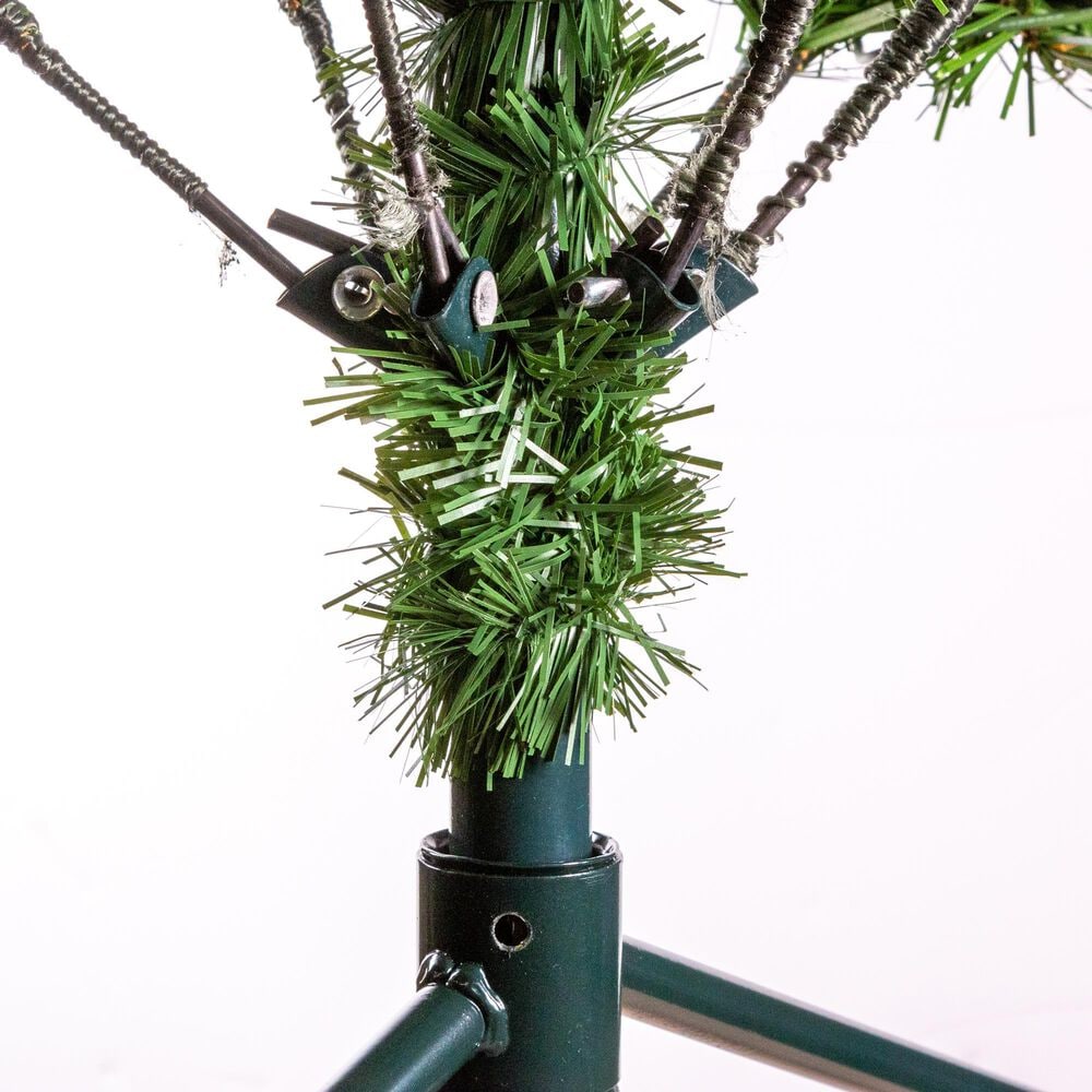 The Gerson Company 7.5&#39; Pre-Lit Artificial Natural Cut Narrow Saginaw Spruce with Multicolored Lights in Green, , large