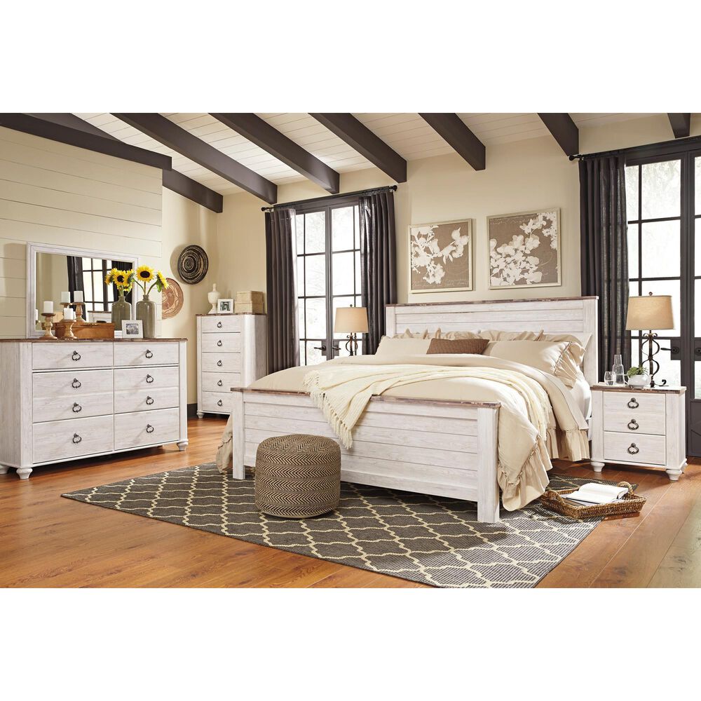 Ashley Willowton King/California King Panel Headboard in Whitewash, , large