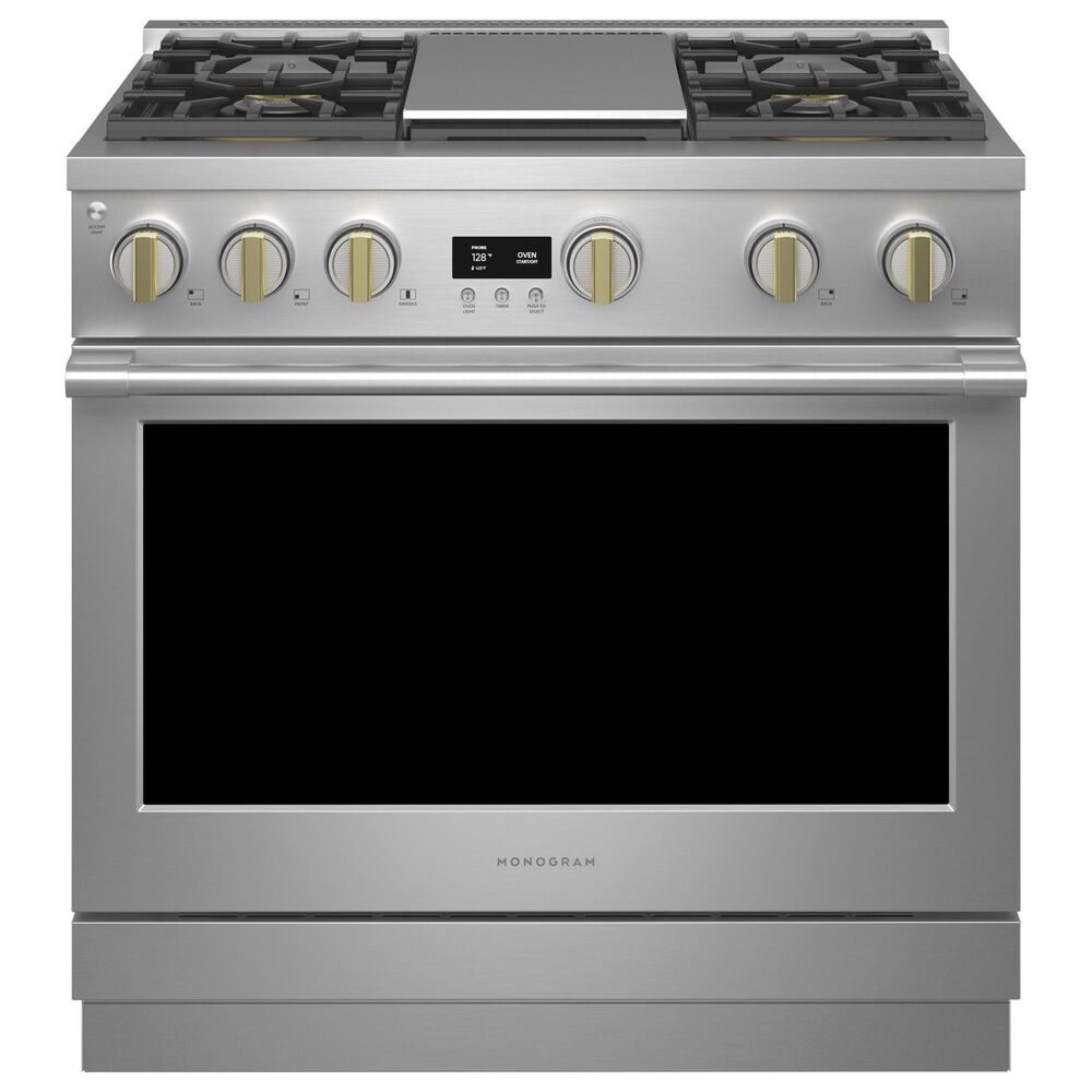Monogram 36" All Gas Professional Range with 4 Burners and Griddle in Stainless Steel, , large